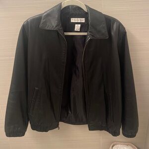 Oversized Preston and York leather jacket